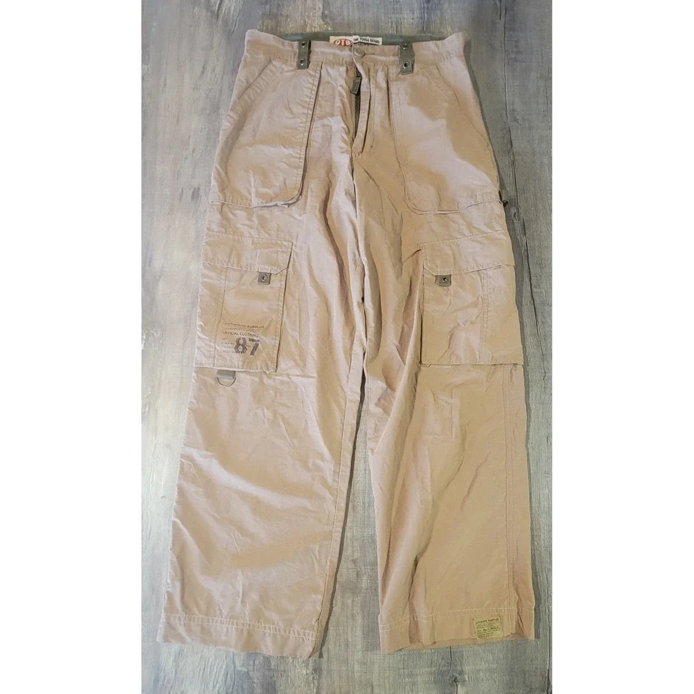 OTB One Tough‎ Brand Mens 30x32 Surplus Cargo Tan Lightweight Pant Vtg